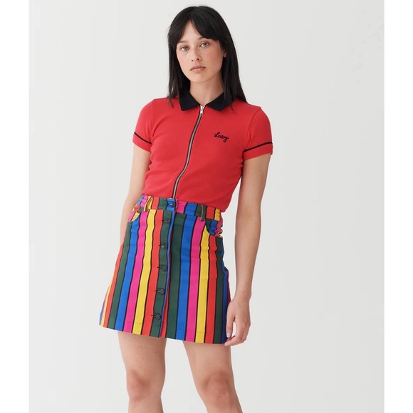Lazy Oaf Dresses & Skirts - Lazy Oaf Stripy Button Skirt